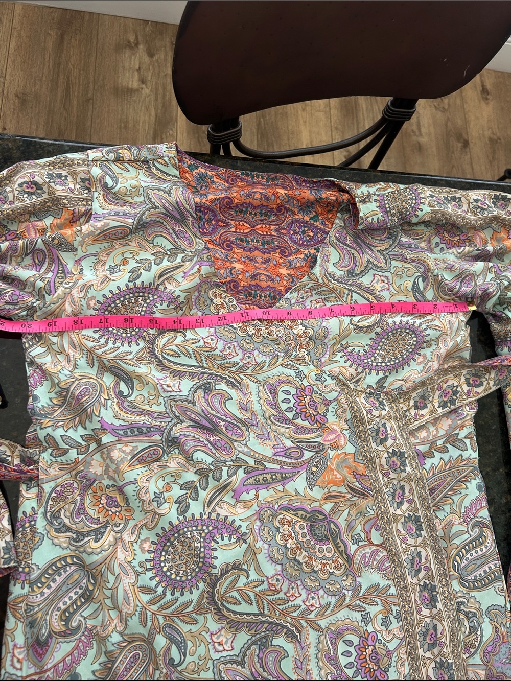 Earthbound Reversible paisley print wrap dress/kimono - Picture 13 of 13